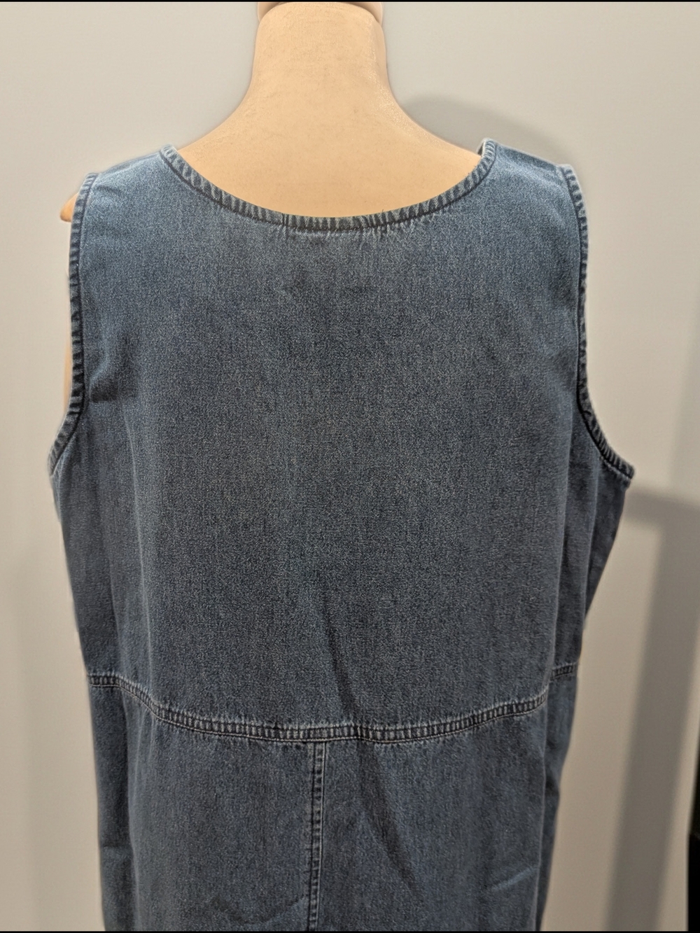 Vintage Embroidered Denim Maxi Dress in Dark Blue - Picture 2 of 4